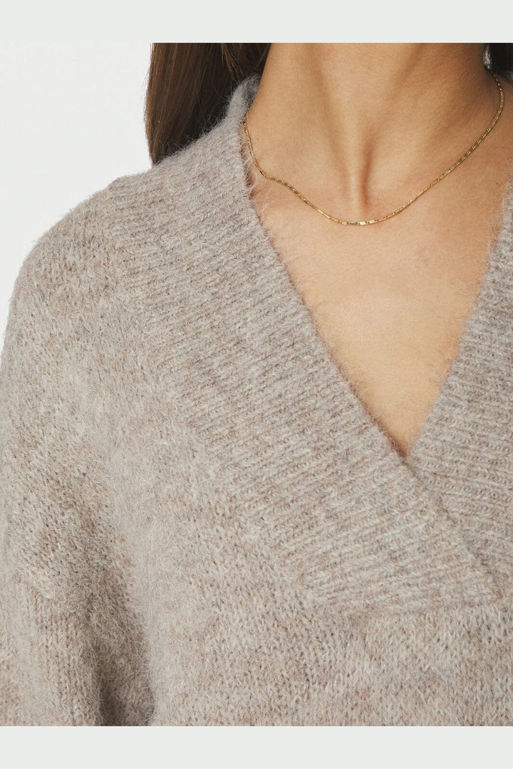 Neo Noir - Melli Fluffy Knit Blouse 167715 - 976 - Beige Melange
