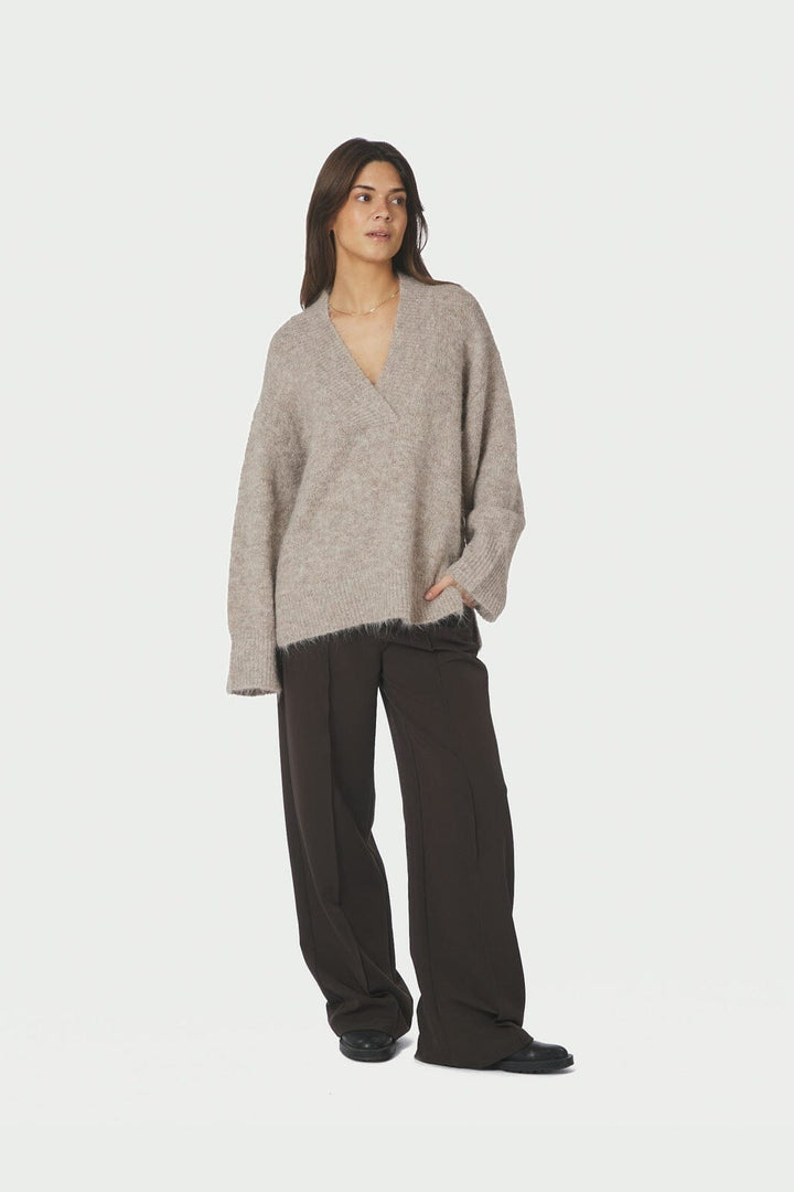 Neo Noir - Melli Fluffy Knit Blouse 167715 - 976 - Beige Melange