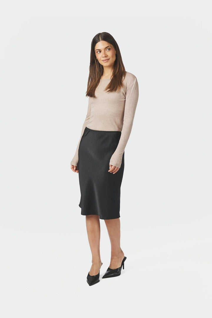 Neo Noir - Mindie Heavy Sateen Skirt 170112 - 100 - Black