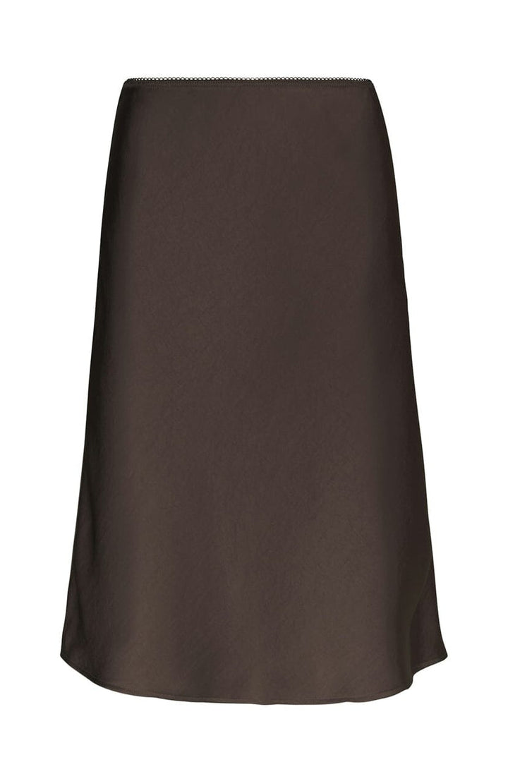 Neo Noir - Mindie Heavy Sateen Skirt 170112 - 676 - Dark Brown