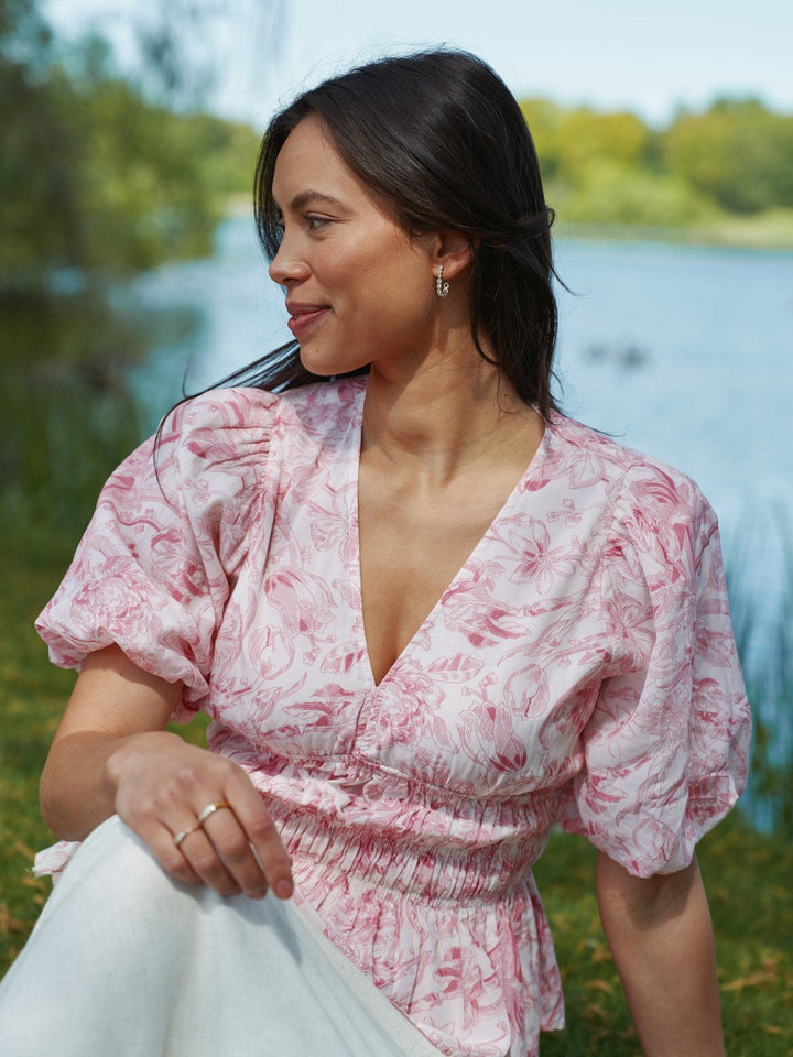 Neo Noir - Minutti Print Blouse 168720 - 121 - Off White Bluser 
