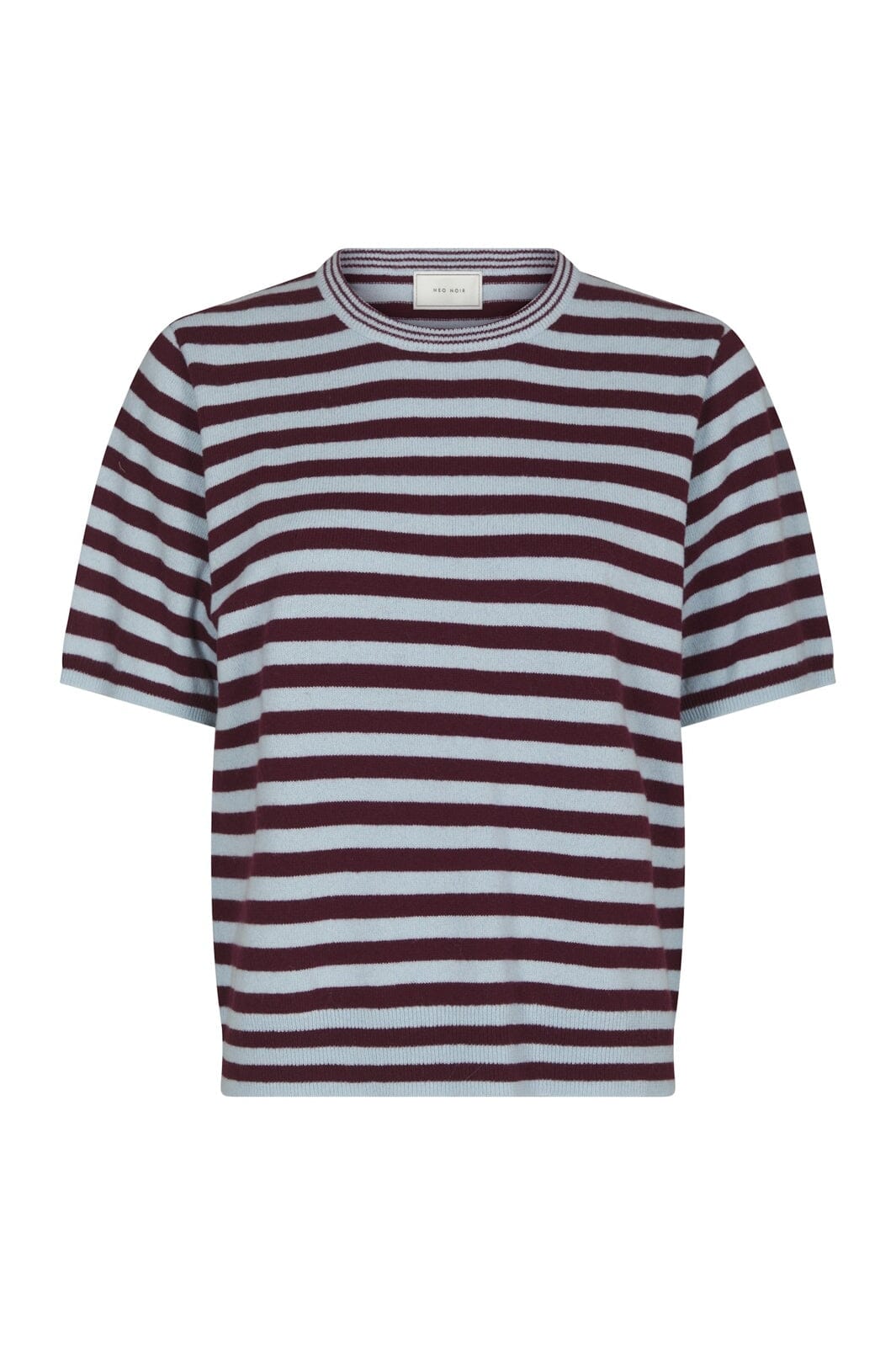 Neo Noir - Missy Stripe Knit Tee 169692 - 682 - Wine