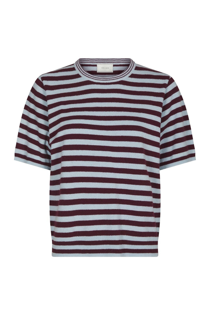 Neo Noir - Missy Stripe Knit Tee 169692 - 682 - Wine