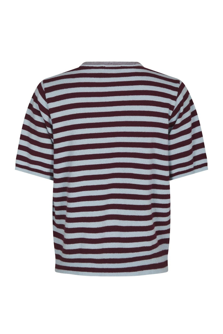 Neo Noir - Missy Stripe Knit Tee 169692 - 682 - Wine