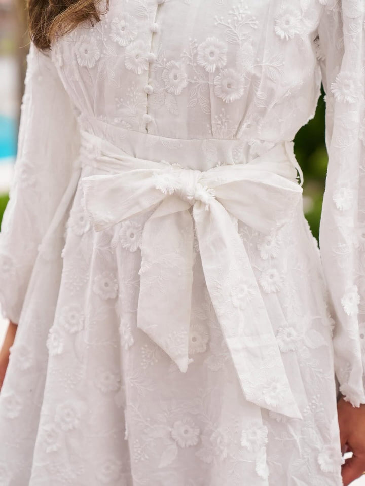 Neo Noir - Monnie Embroidery Dress 167899 - 120 - White Kjoler 