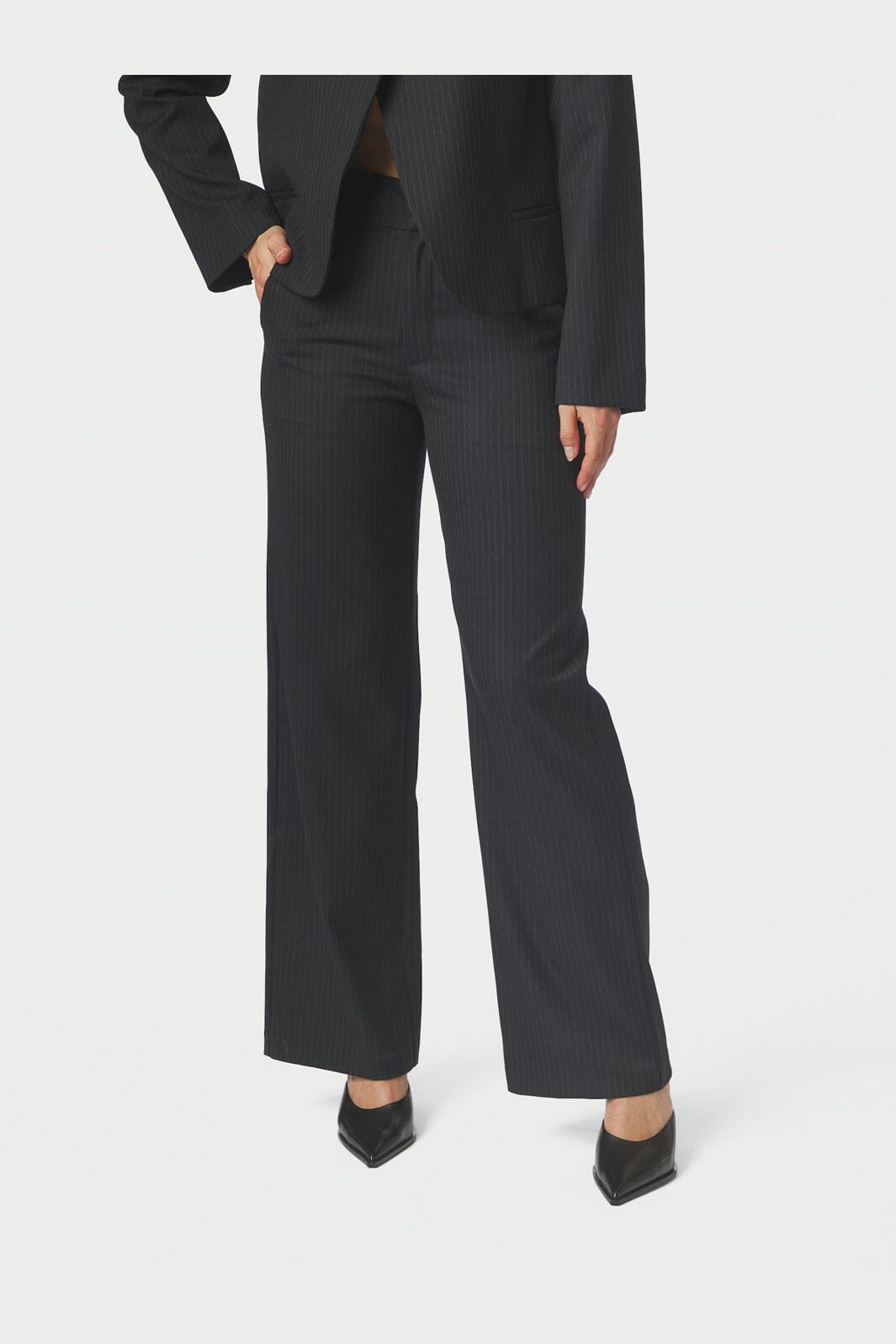 Neo Noir - Nathalie Slim Pinstripe Pants 170346 - 702 - Dark Navy