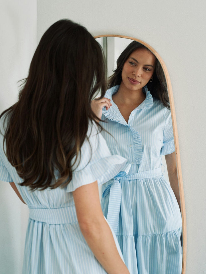 Neo Noir - Nellie Soft Stripe Dress 168230 - 145 - Light Blue Kjoler 