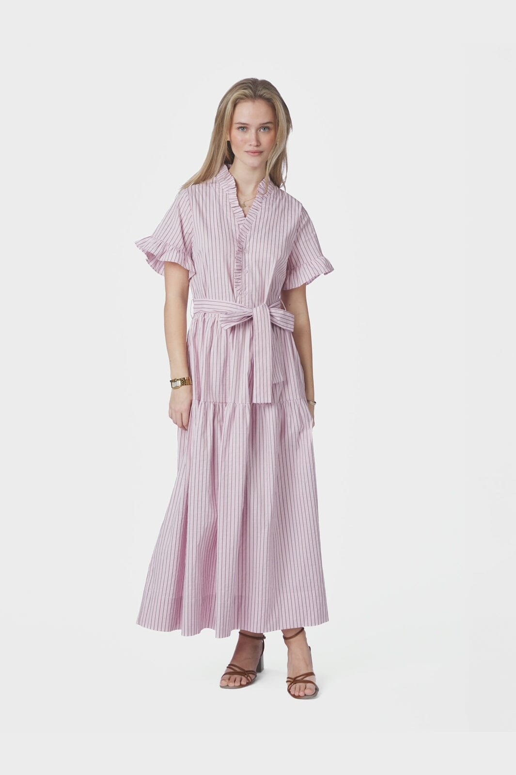 Neo Noir - Nessie Structure Stripe Dress 169739 - 754 - Light Pink