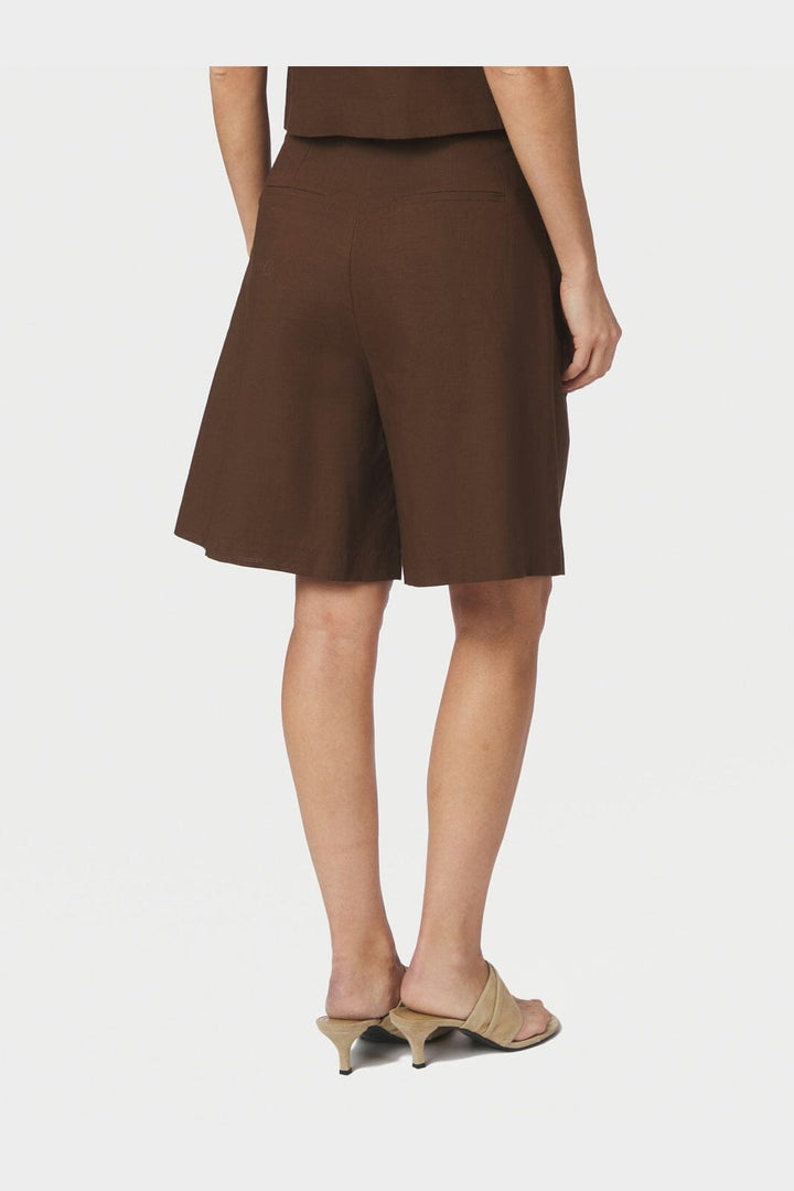Neo Noir - Nika Linen Shorts 168253 - 676 - Dark Brown
