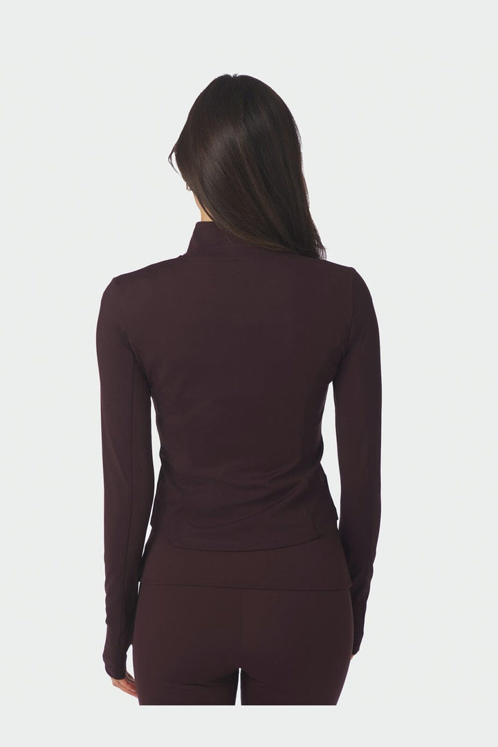 Neo Noir - Nolana Zip Blouse 167175 - 174 - Burgundy