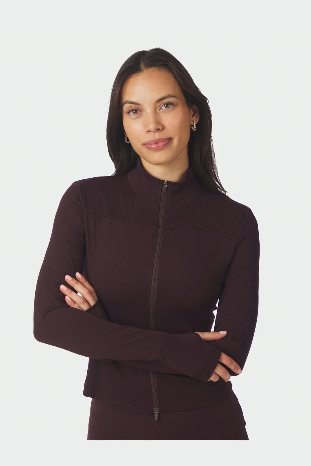 Neo Noir - Nolana Zip Blouse 167175 - 174 - Burgundy