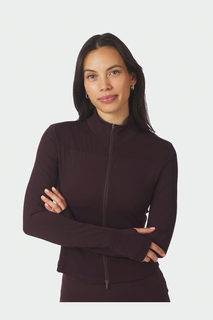 Neo Noir - Nolana Zip Blouse 167175 - 174 - Burgundy