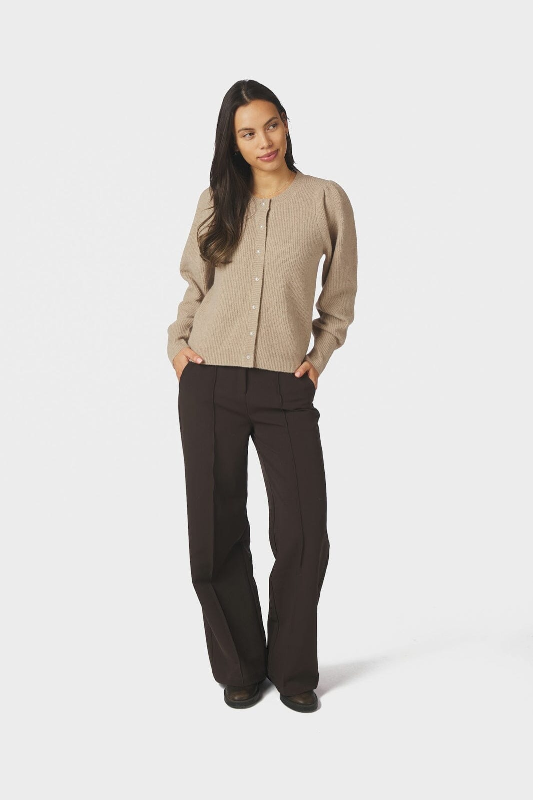 Neo Noir - Nuna Knit Cardigan 162242 - 189 - Warm Grey
