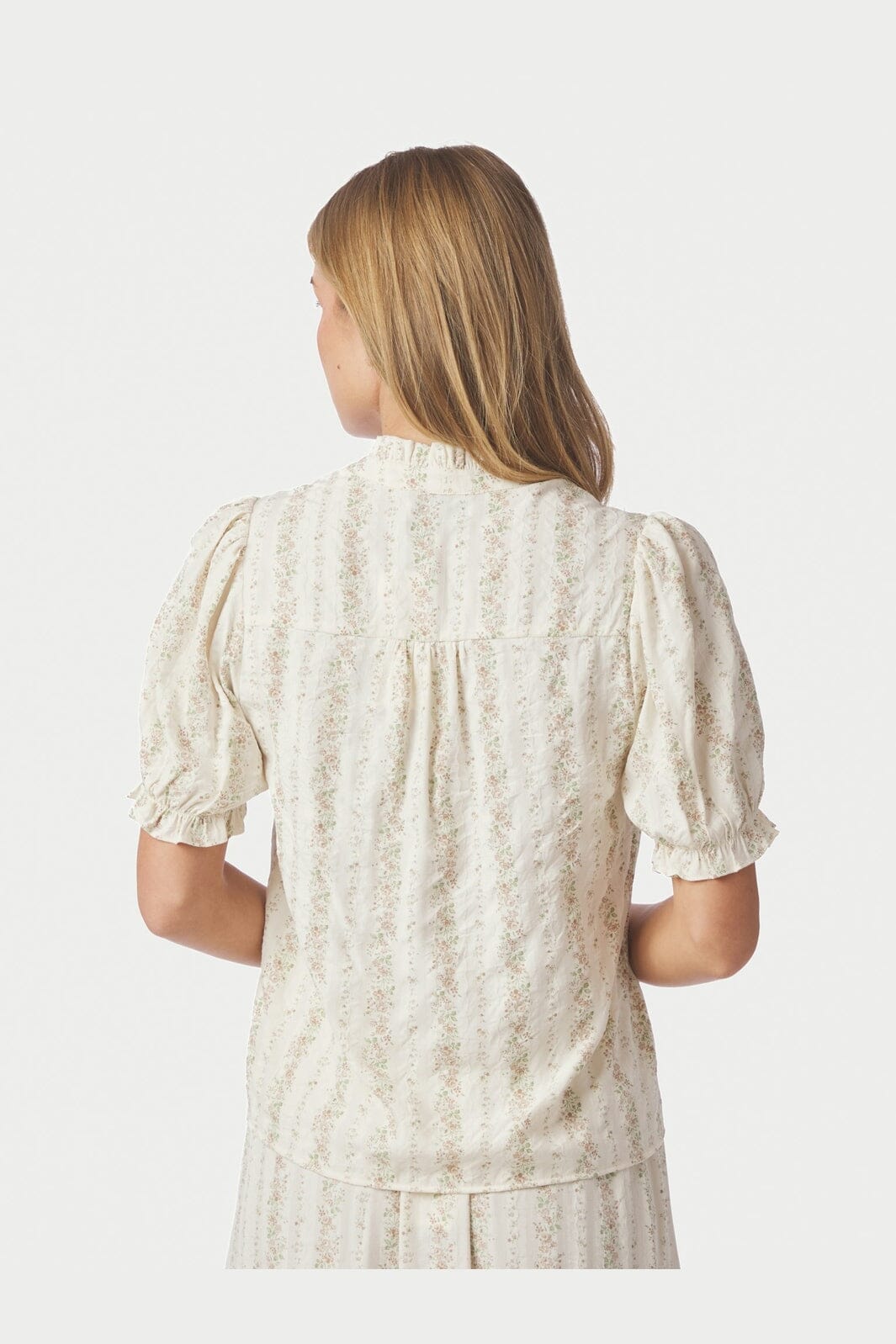 Neo Noir - Odesa Floral Stripe Blouse 168816 - 122 - Creme