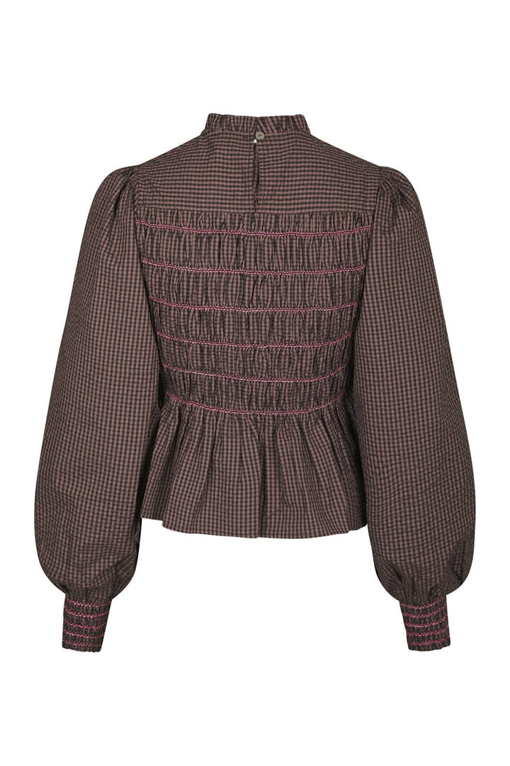 Neo Noir - Oliana Check Blouse 170534 - 306 - Dusty Brown