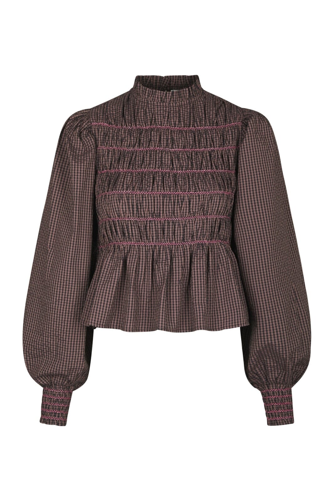 Neo Noir - Oliana Check Blouse 170534 - 306 - Dusty Brown