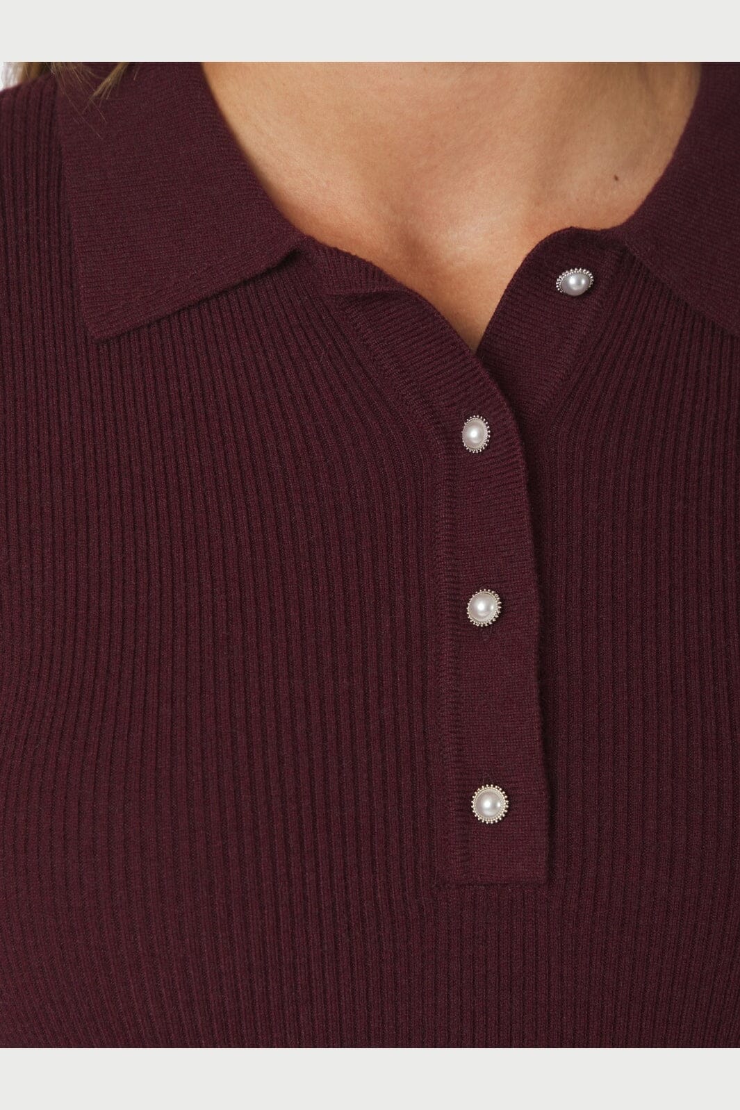 Neo Noir - Panama Knit Blouse 164017 - 682 - Wine