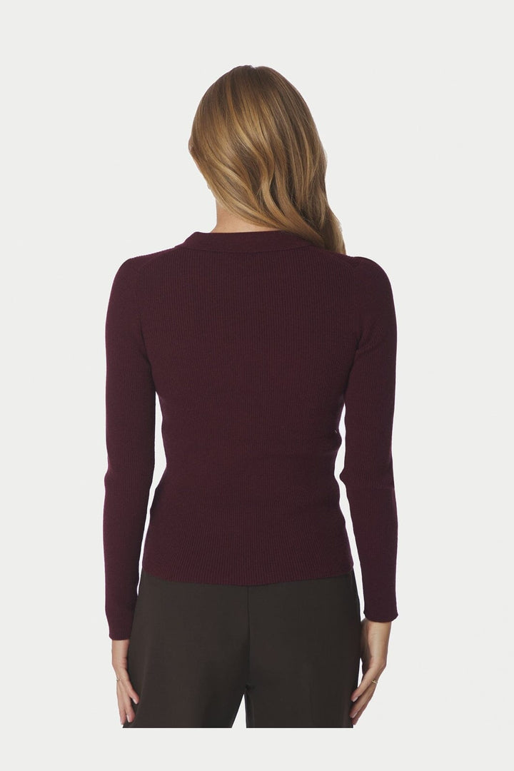 Neo Noir - Panama Knit Blouse 164017 - 682 - Wine