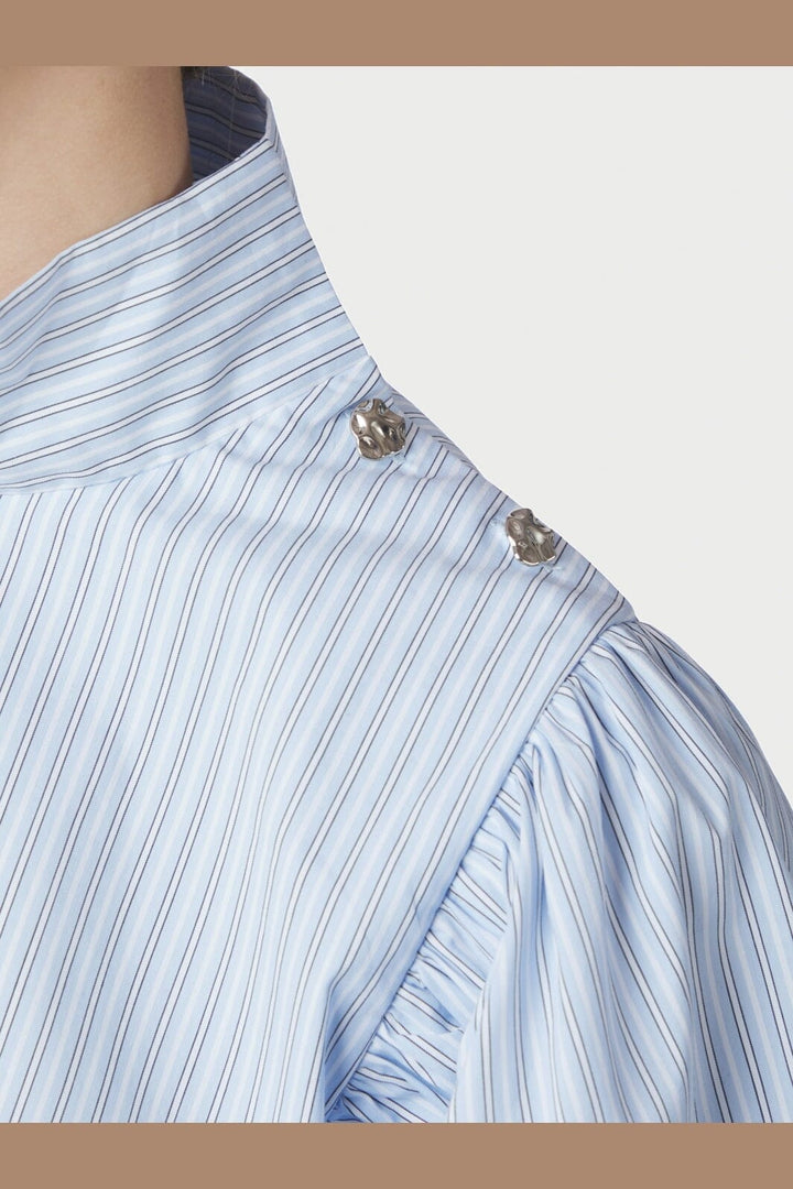 Neo Noir - Parisa Stripe Blouse 169527 - 145 - Light Blue