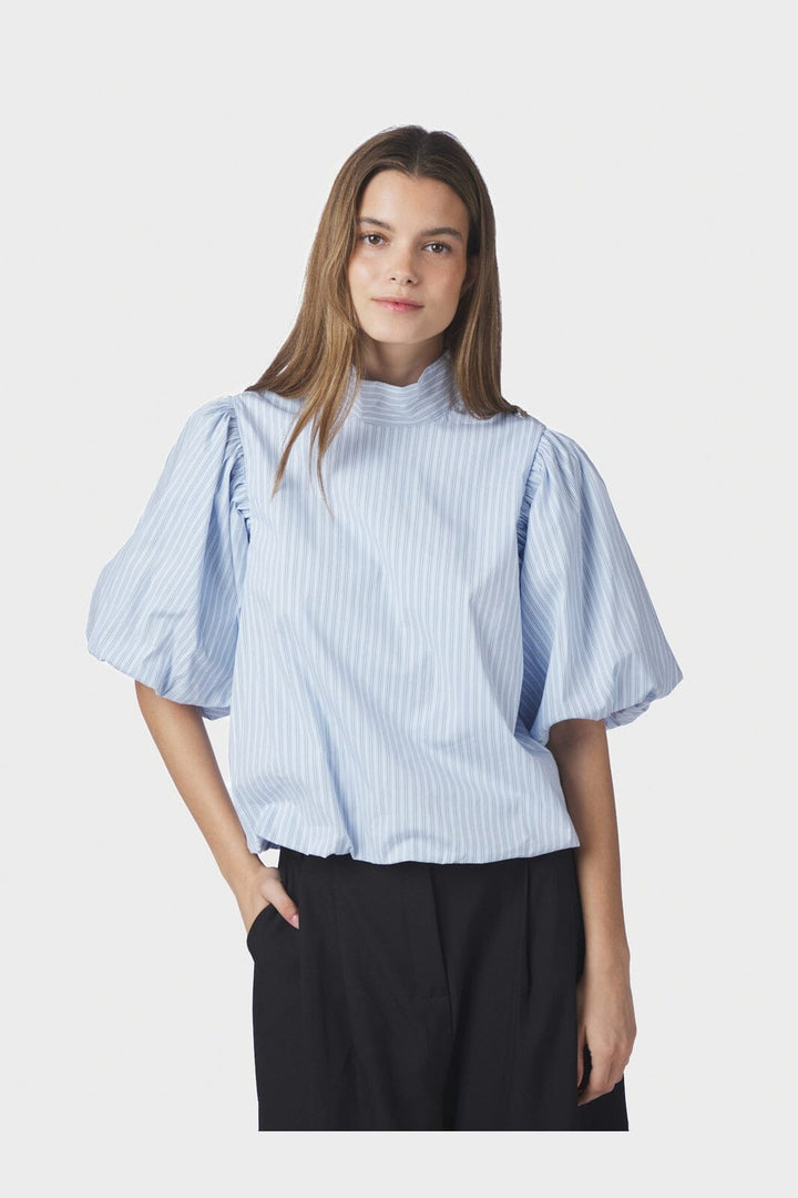 Neo Noir - Parisa Stripe Blouse 169527 - 145 - Light Blue