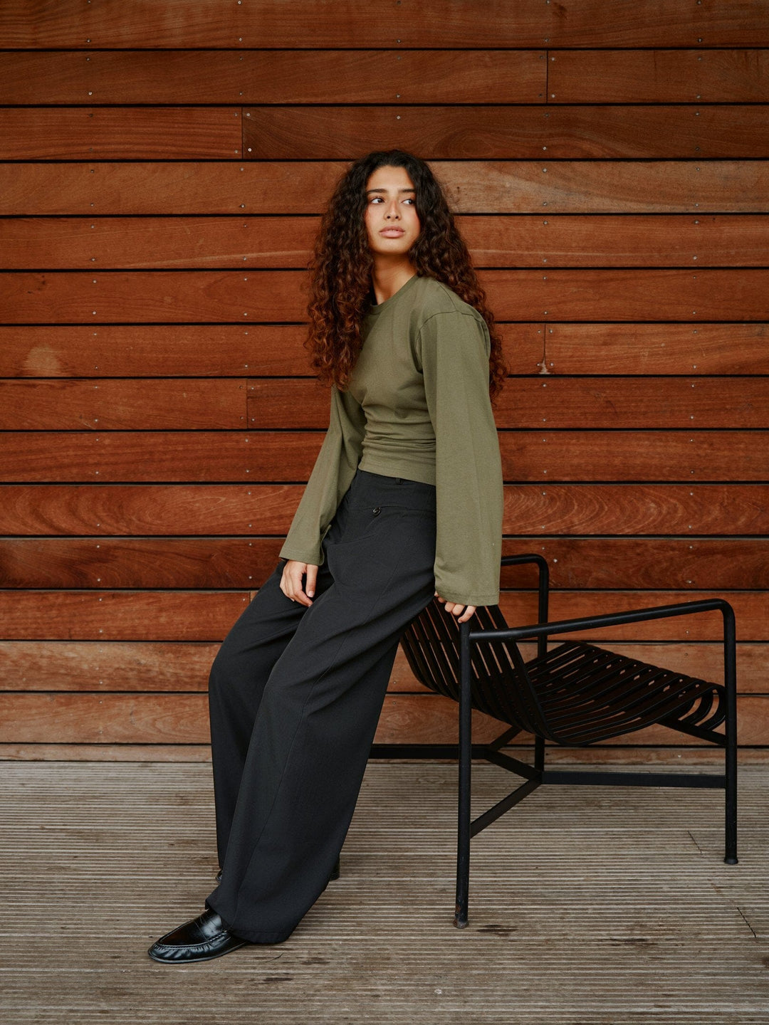 Neo Noir - Paska Boxy Long Tee 165973 - 151 - Army T-shirts 