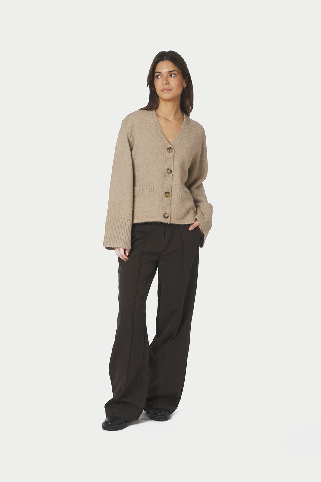 Neo Noir - Pixie Knit Cardigan 163069 - 189 - Warm Grey