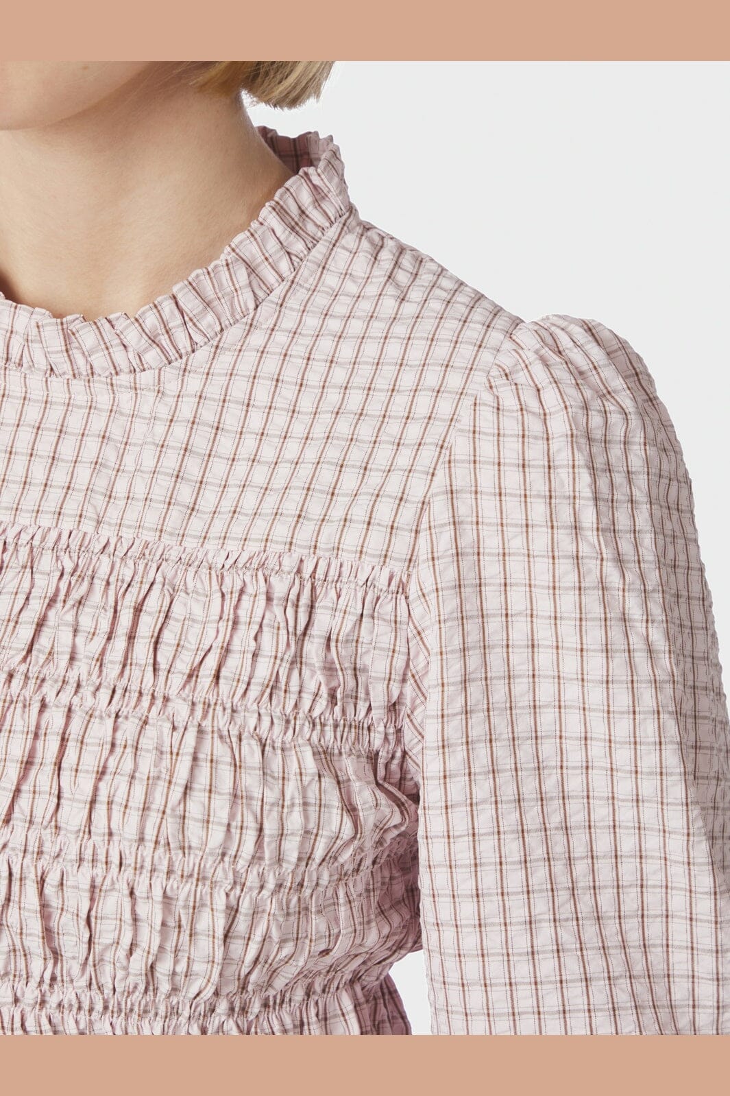 Neo Noir - Possa Mini Check Blouse 168885 - 754 - Light Pink