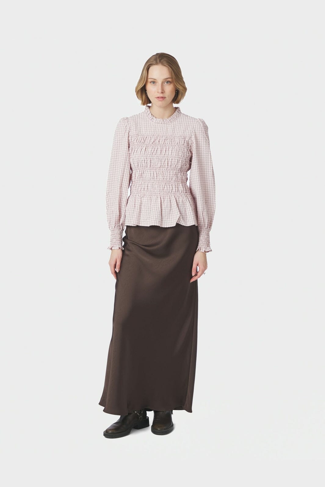Neo Noir - Possa Mini Check Blouse 168885 - 754 - Light Pink
