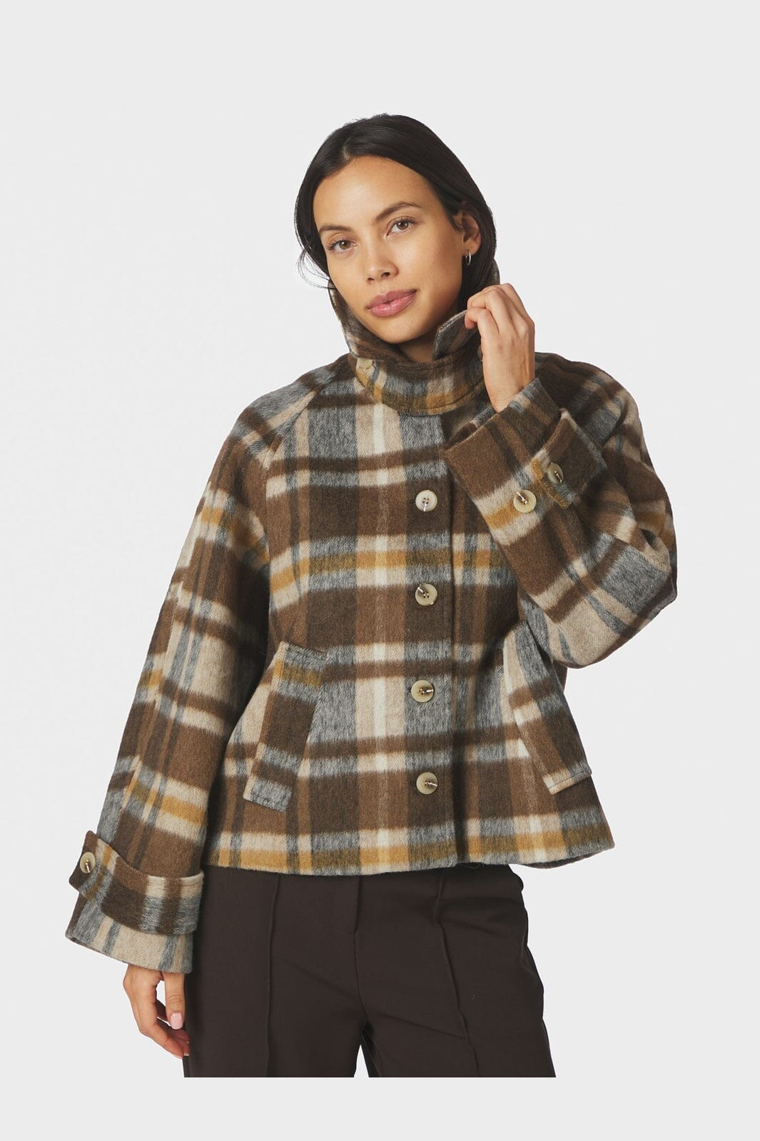 Neo Noir - Quinn Check Jacket 167488 - 543 - Camel