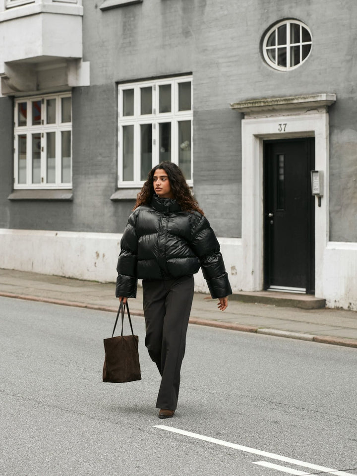 Neo Noir - Rhea Shiny Puffer Jacket 165094 - 100 - Black Jakker 