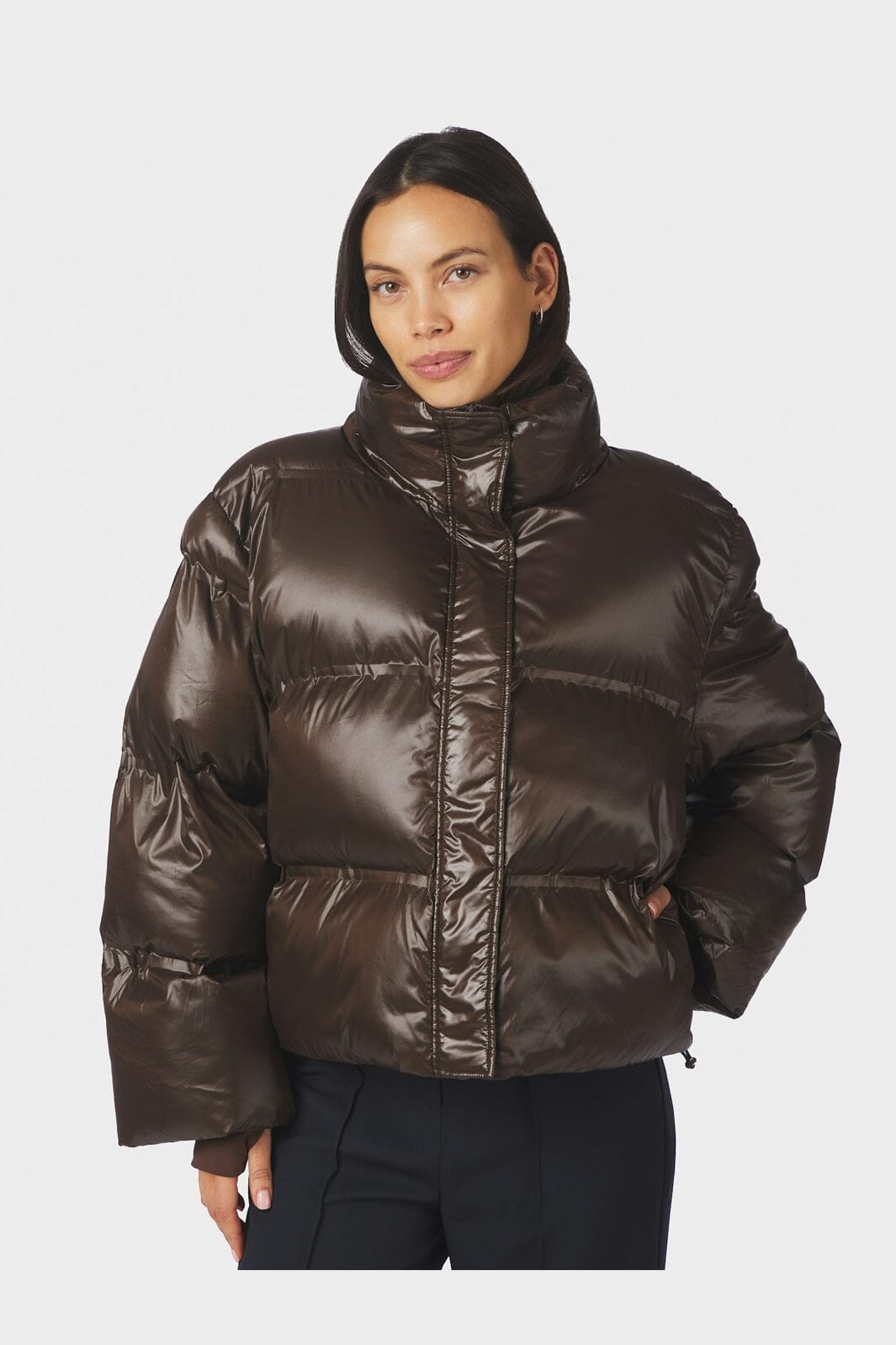 Neo Noir - Rhea Shiny Puffer Jacket 165094 - 584 - Chocolate Brown