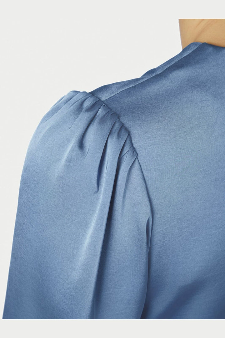 Neo Noir - Rista Heavy Sateen Blouse 164803 - 407 - Smoke Blue