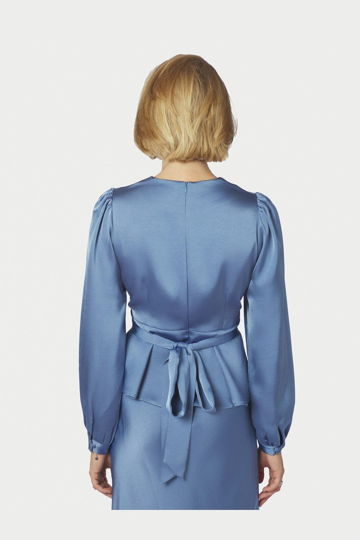 Neo Noir - Rista Heavy Sateen Blouse 164803 - 407 - Smoke Blue