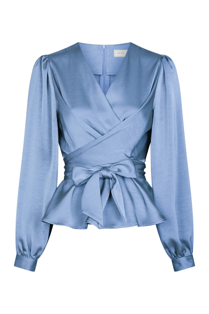 Neo Noir - Rista Heavy Sateen Blouse 164803 - 407 - Smoke Blue