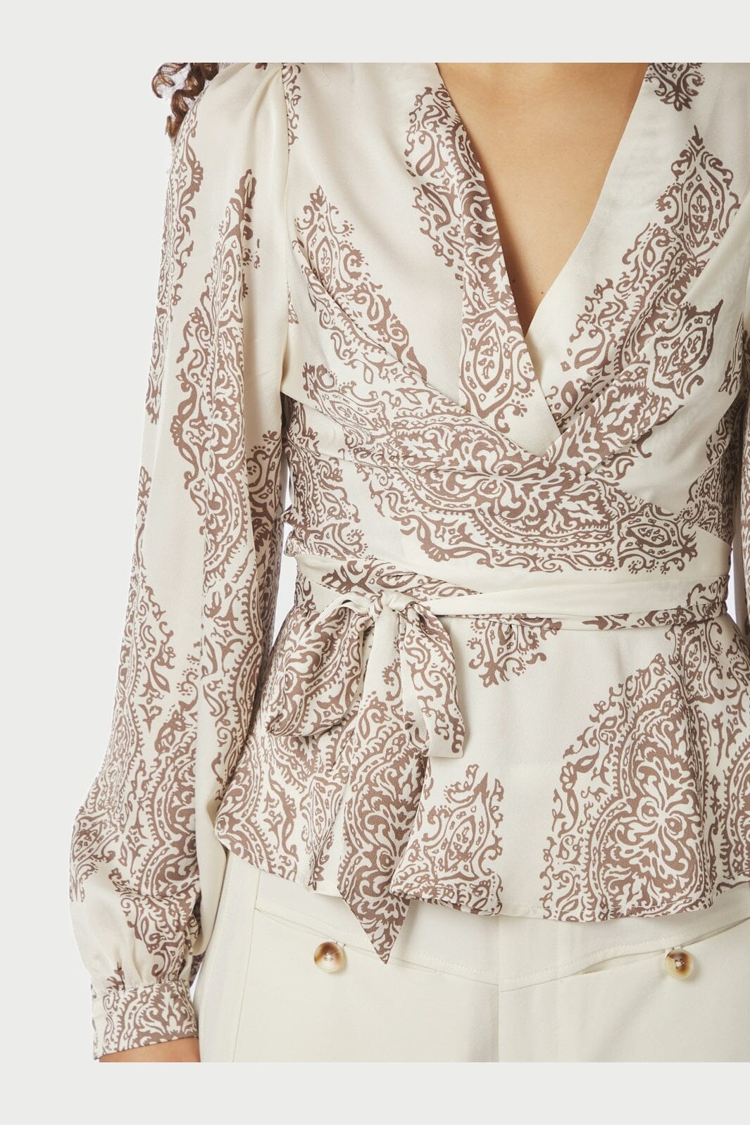 Neo Noir - Rista Paisley Drop Blouse 166208 - 124 - Ivory