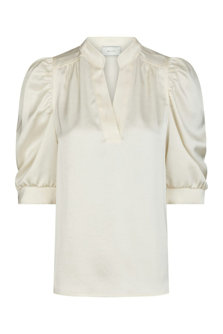 Neo Noir - Roella Heavy Sateen Blouse 162590 - 621 - Pearl Bluser 