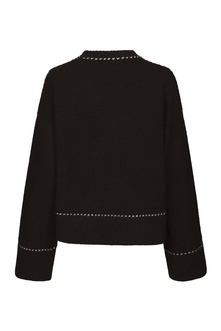 Neo Noir - Roeme Knit Stitch Blouse 164818 - 676 - Dark Brown