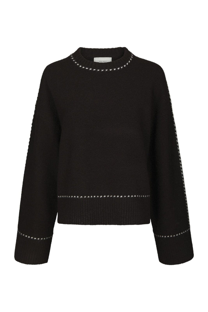 Neo Noir - Roeme Knit Stitch Blouse 164818 - 676 - Dark Brown
