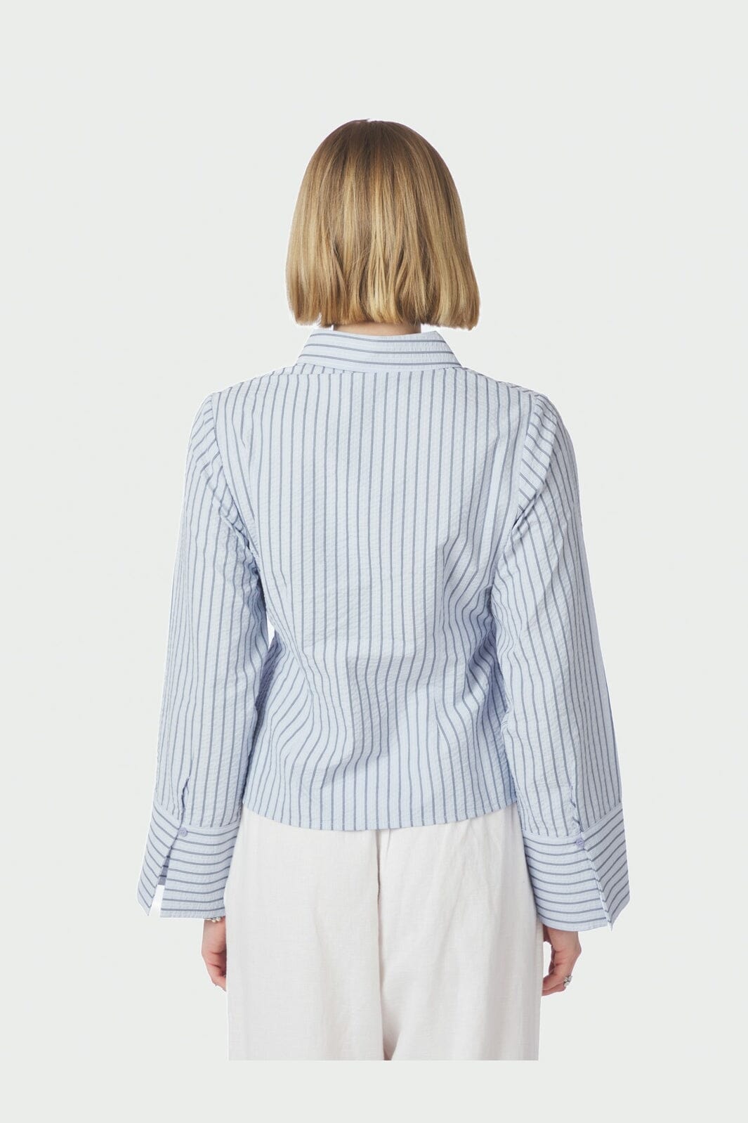 Neo Noir - Rosa Striped Crepe Shirt 169301 - 140 - Blue