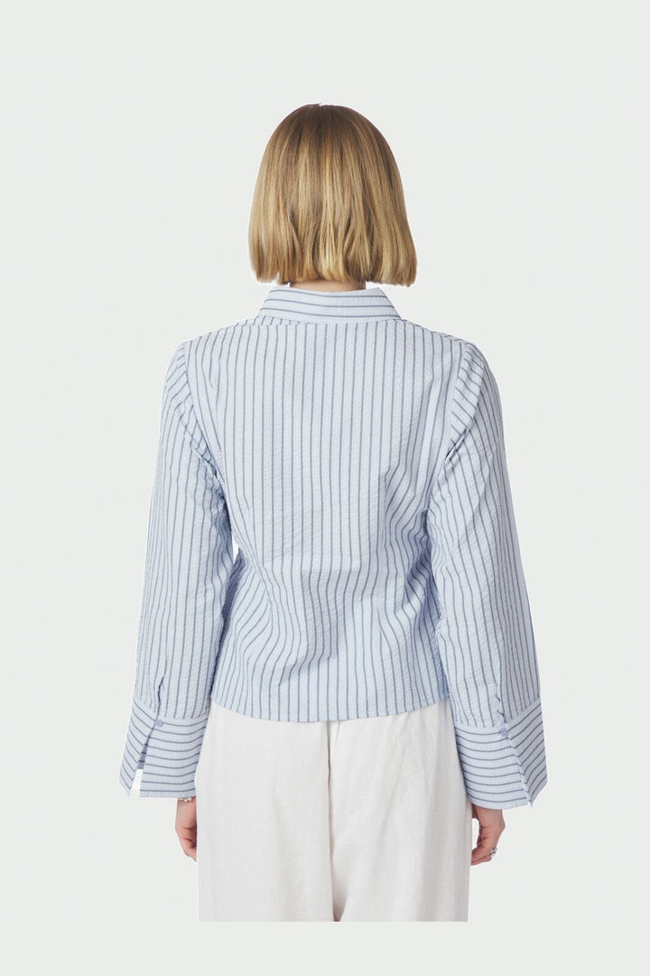 Neo Noir - Rosa Striped Crepe Shirt 169301 - 140 - Blue