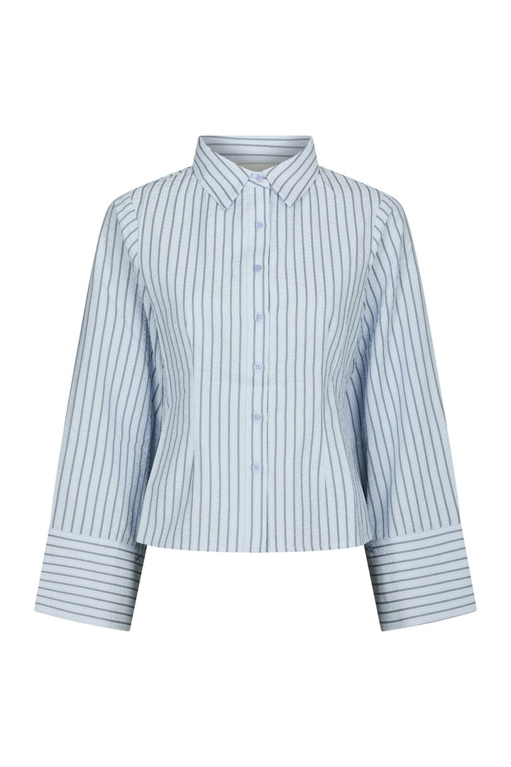 Neo Noir - Rosa Striped Crepe Shirt 169301 - 140 - Blue