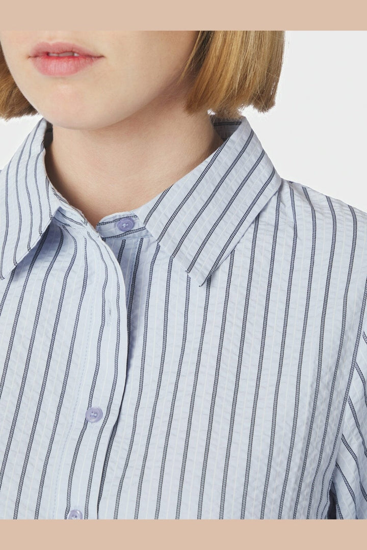 Neo Noir - Rosa Striped Crepe Shirt 169301 - 140 - Blue