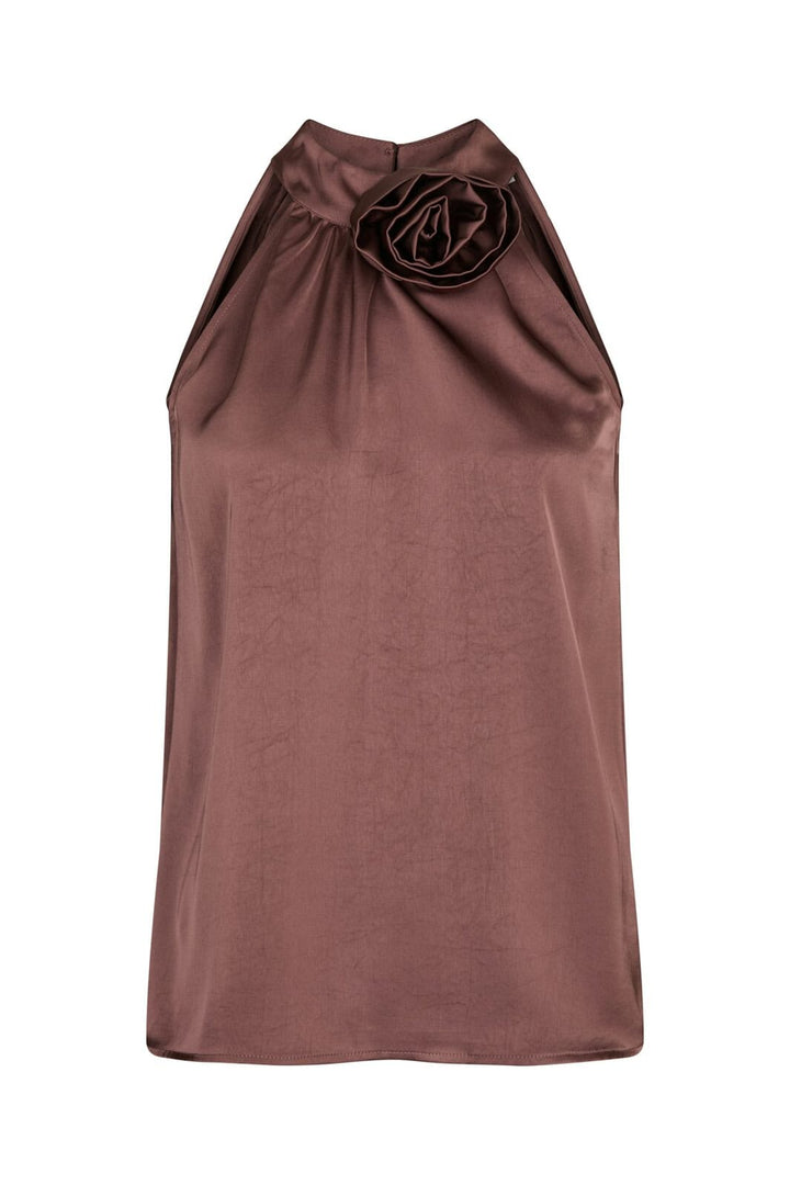 Neo Noir - Rosette Heavy Sateen Top 164817 - 393 - Dark Rose