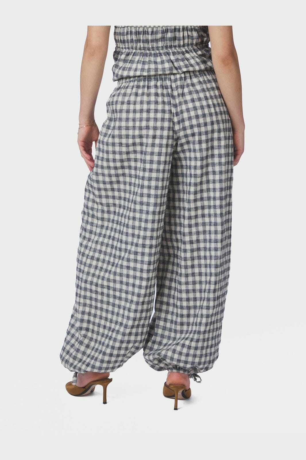 Neo Noir - Roxane Balloon Check Pants 169626 - 100 - Black
