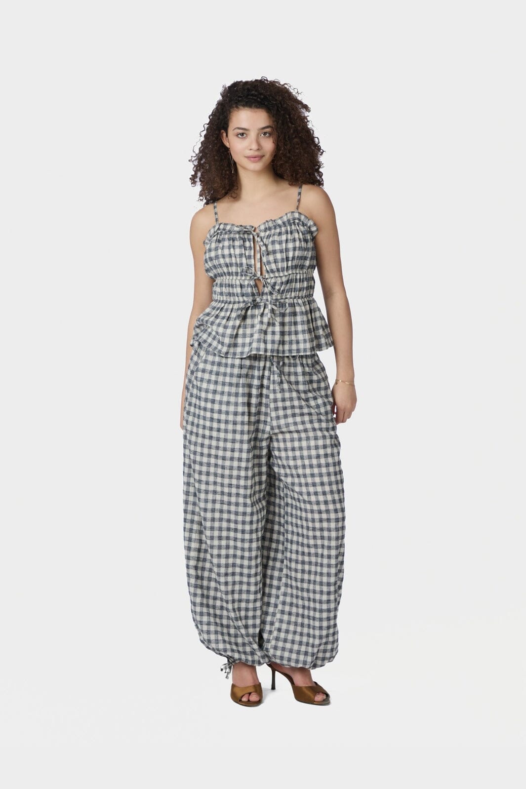 Neo Noir - Roxane Balloon Check Pants 169626 - 100 - Black