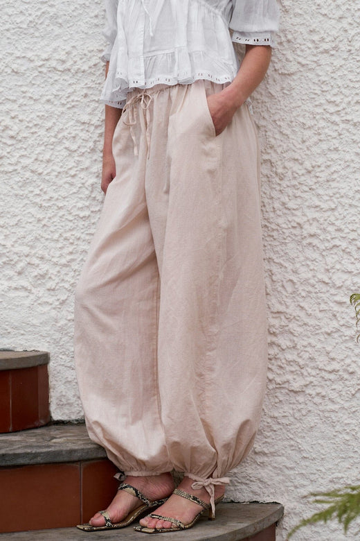 Neo Noir - Roxane Balloon Linen Pants 169313 - 213 - Sand Bukser 