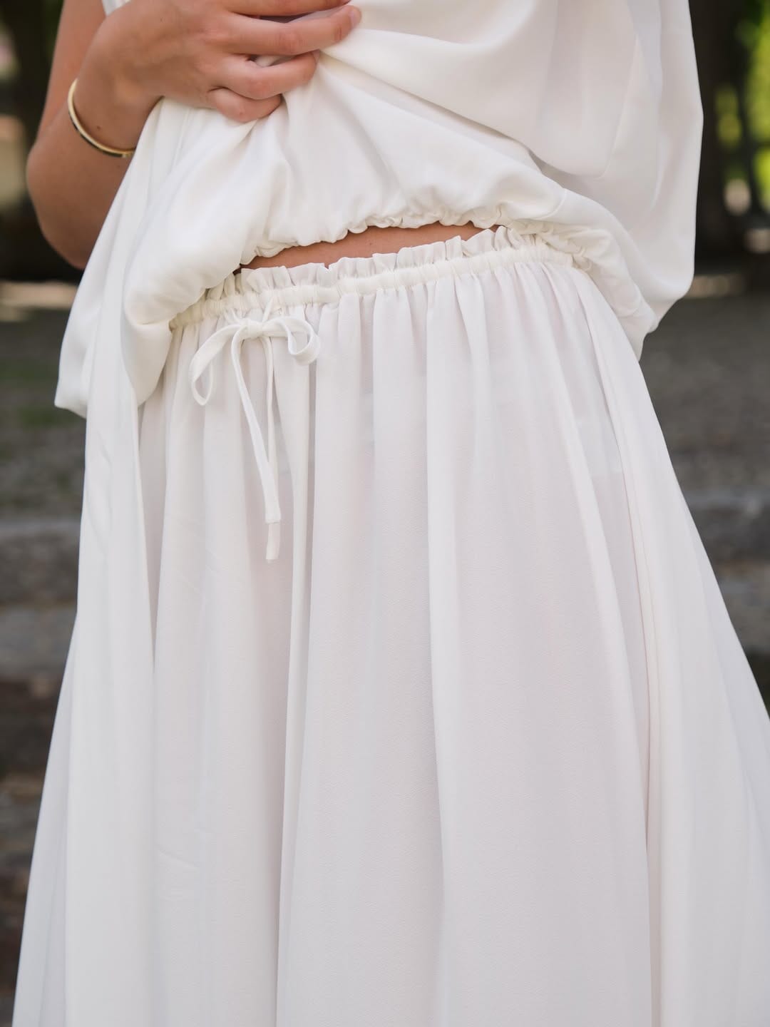 Neo Noir - Sabria Chiffon Skirt 169223 - 121 - Off White Nederdele 