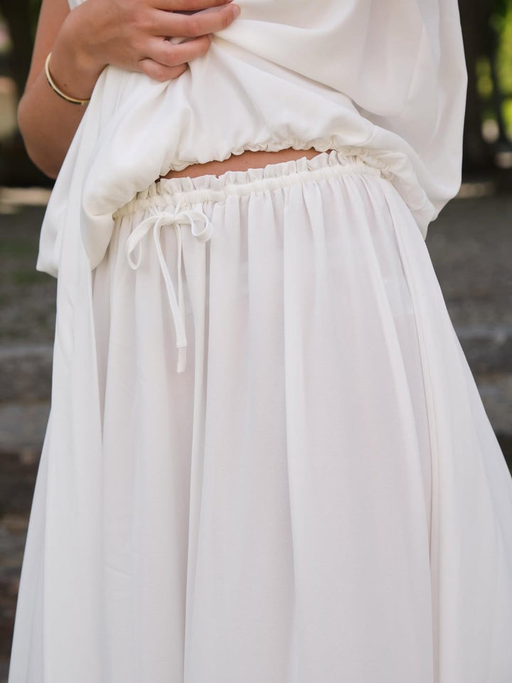 Neo Noir - Sabria Chiffon Skirt 169223 - 121 - Off White Nederdele 