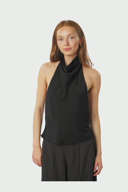 Neo Noir - Sania Heavy Satin Top 167109 - 100 - Black