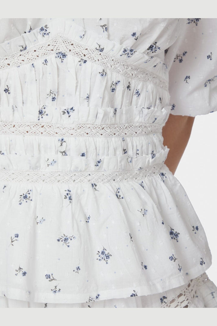 Neo Noir - Sapura Flower Dobby Blouse 166044 - 978 - Blue Flower